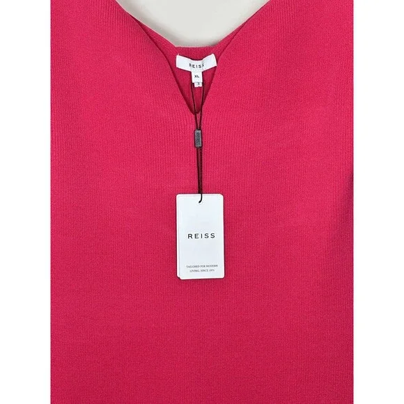 Reiss NWT Coral Pink Midi Dress - Picture 3 of 9